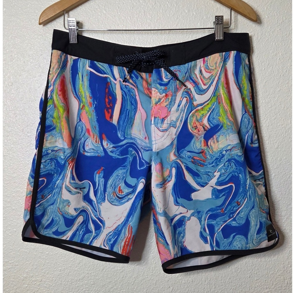 Rip Curl Mirage Marble Print Board Shorts Blue Pink Surf Swim Trunks 31